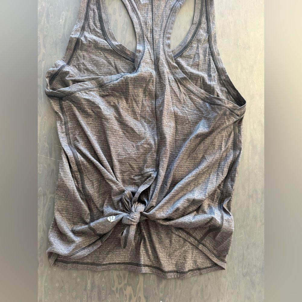 Gray lululemon tank with tie back